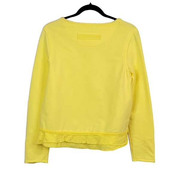 Neon Buddha Yellow Bohemian Coastal Ruffle Hem Top Women's Size Petite Small - Picture 7 of 14